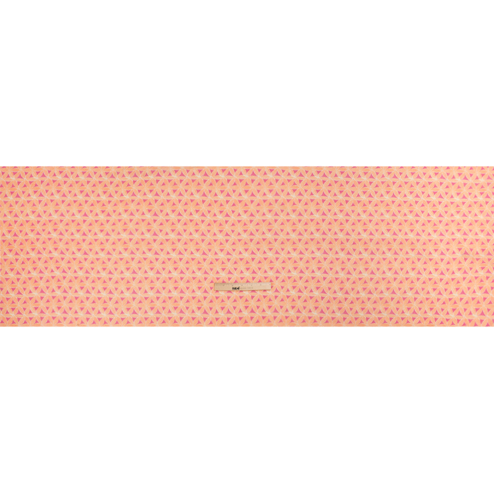 Sustainable Viscose Crepe Print - Peach and Pink Flower Lattice - Mood Exclusive Lovely Lillies Full Sustainable Viscose Crepe Print - Peach and Pink Flower Lattice - Mood Exclusive Lovely Lillies Full