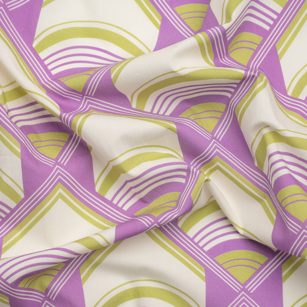 Mood Exclusive Purple Geometric Groove Cotton Poplin Mood Exclusive Purple Geometric Groove Cotton Poplin