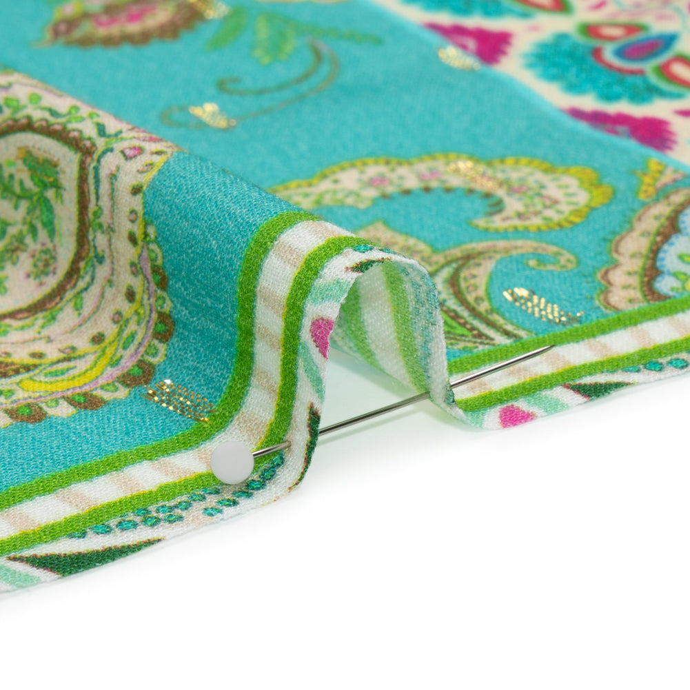 Mood Exclusive Green Buffet in Bloom Metallic Dotted Crinkled Viscose Crepe Folded Mood Exclusive Green Buffet in Bloom Metallic Dotted Crinkled Viscose Crepe Folded