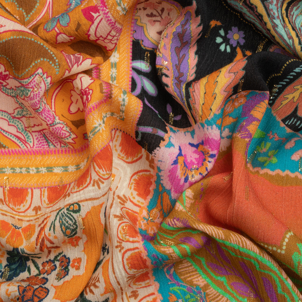 Mood Exclusive Queen of Tangerine Metallic Dotted Crinkled Viscose Crepe Mood Exclusive Queen of Tangerine Metallic Dotted Crinkled Viscose Crepe