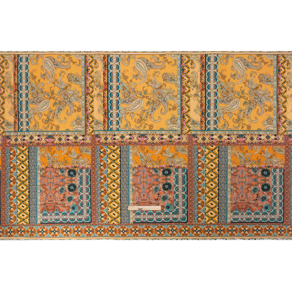 Mood Exclusive Mustard Buffet in Bloom Metallic Dotted Crinkled Viscose Crepe Drape Mood Exclusive Mustard Buffet in Bloom Metallic Dotted Crinkled Viscose Crepe Drape