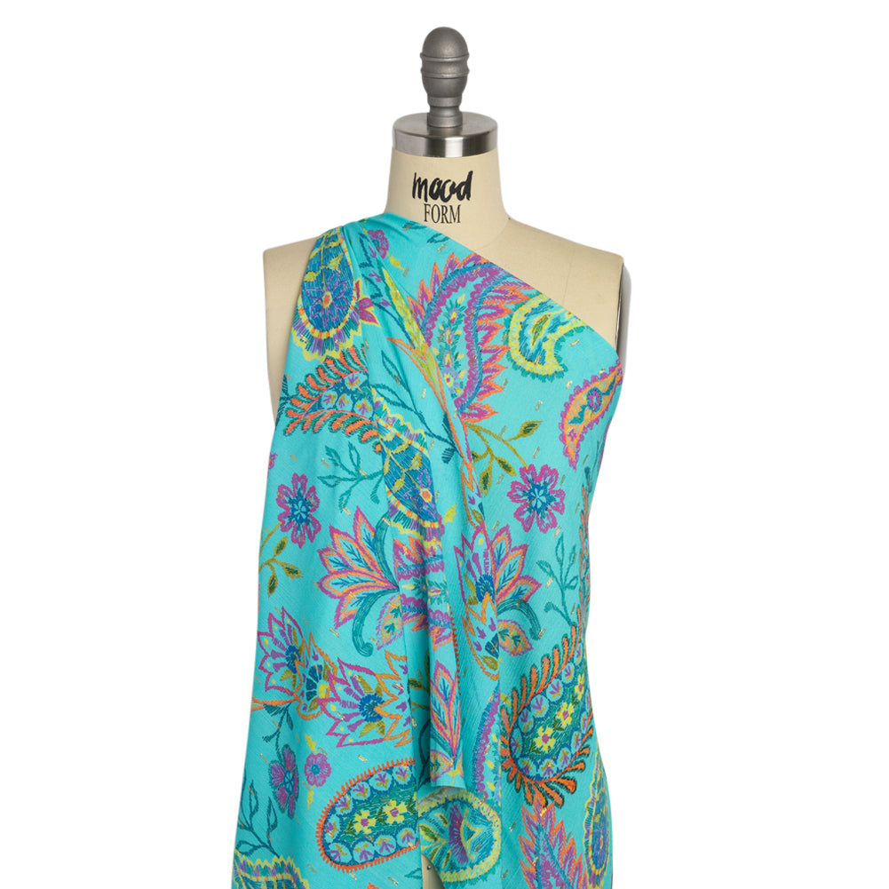 Mood Exclusive Aquarium Garden Metallic Dotted Crinkled Viscose Crepe Detail Mood Exclusive Aquarium Garden Metallic Dotted Crinkled Viscose Crepe Detail