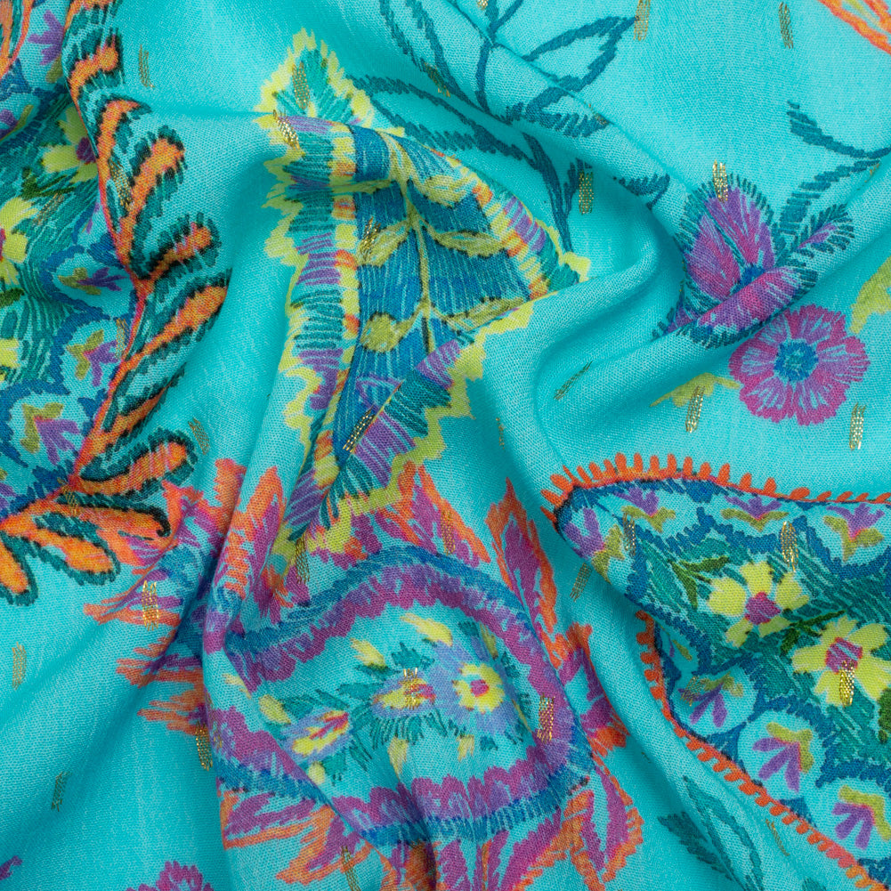 Mood Exclusive Aquarium Garden Metallic Dotted Crinkled Viscose Crepe Mood Exclusive Aquarium Garden Metallic Dotted Crinkled Viscose Crepe