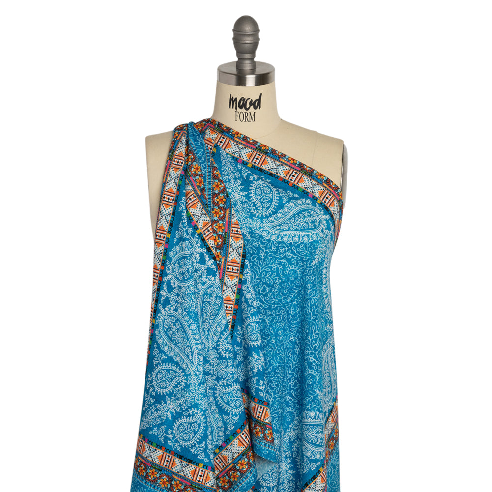 Mood Exclusive Blue Bandana Bonanza Stretch Sustainable Rayon Batiste Panel Detail Mood Exclusive Blue Bandana Bonanza Stretch Sustainable Rayon Batiste Panel Detail