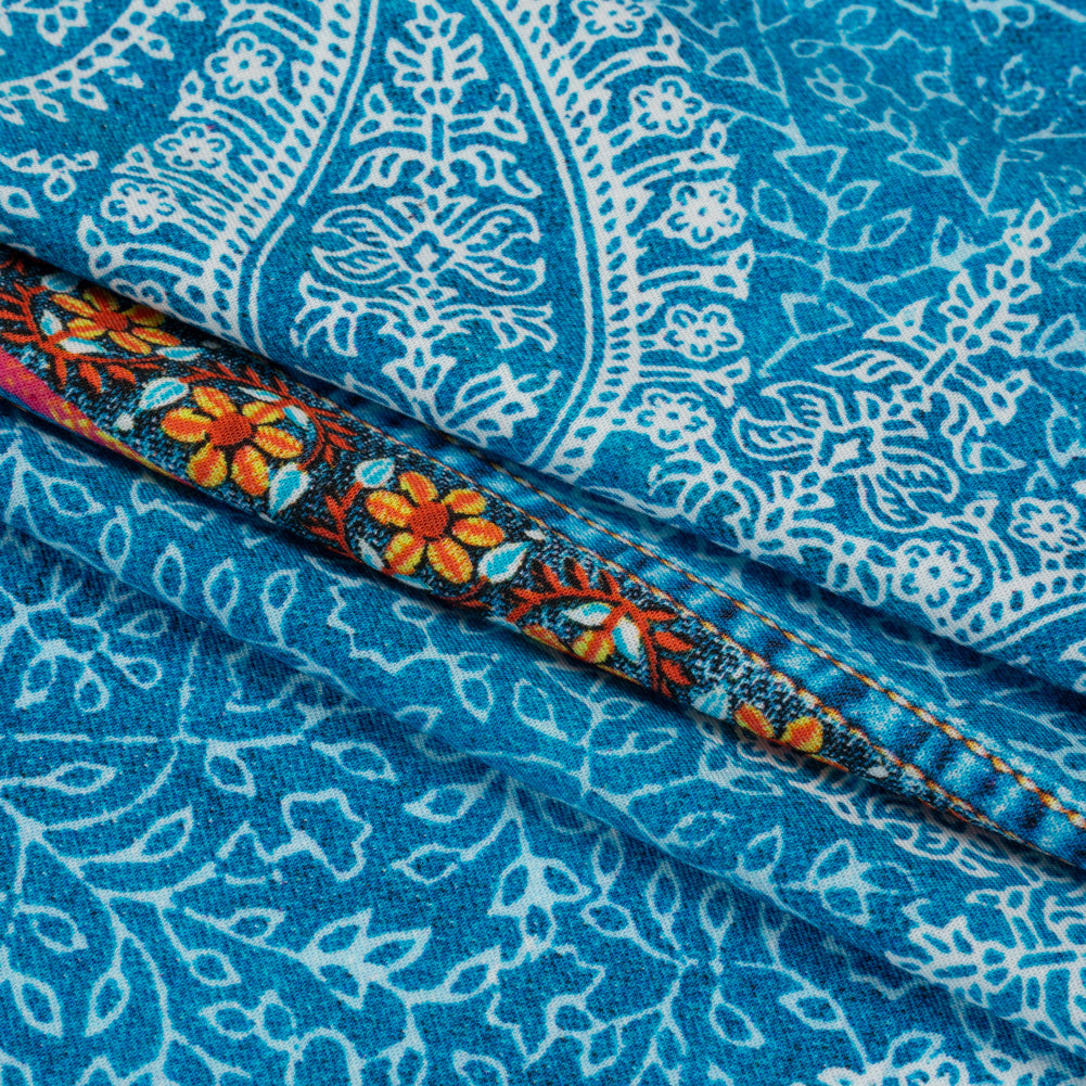 Mood Exclusive Blue Bandana Bonanza Stretch Sustainable Rayon Batiste Panel Full Mood Exclusive Blue Bandana Bonanza Stretch Sustainable Rayon Batiste Panel Full