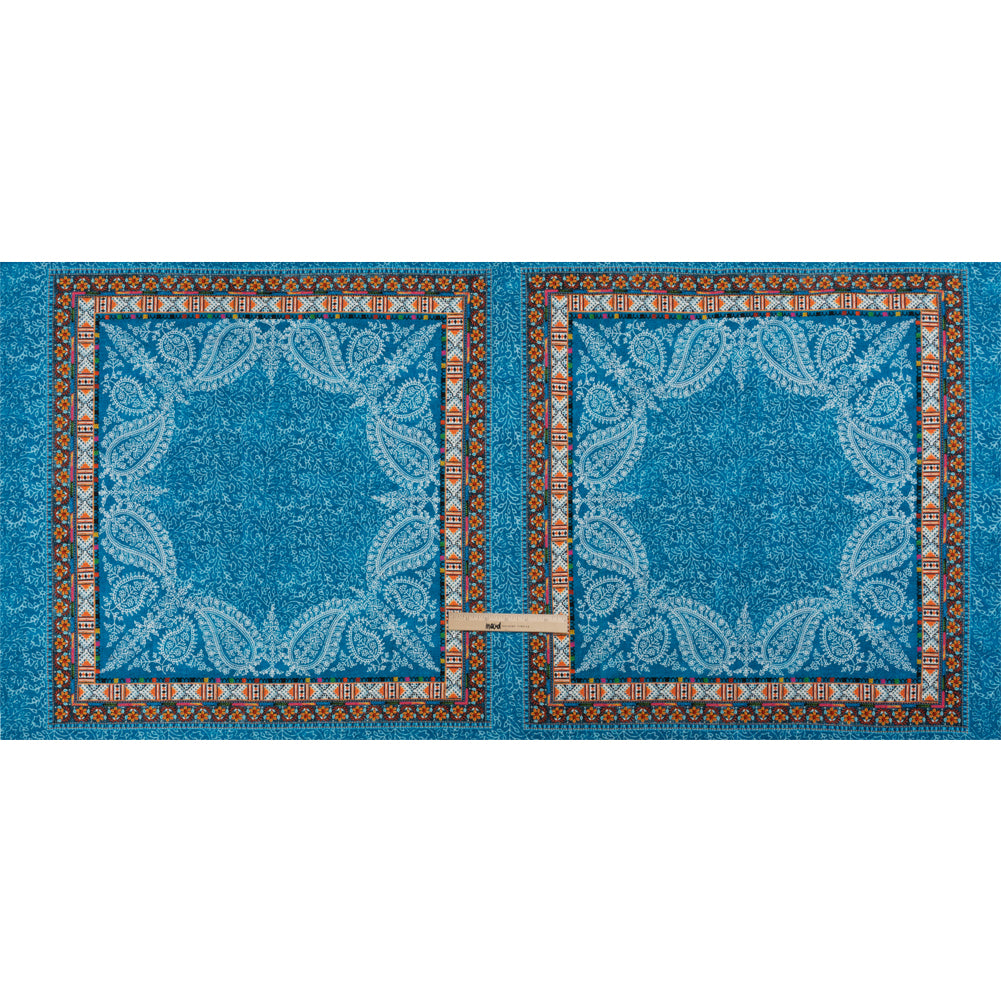 Mood Exclusive Blue Bandana Bonanza Stretch Sustainable Rayon Batiste Panel Drape Mood Exclusive Blue Bandana Bonanza Stretch Sustainable Rayon Batiste Panel Drape