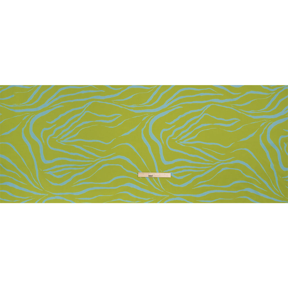 Mood Exclusive Green Funky Feline Stretch Brushed Cotton Twill Full Mood Exclusive Green Funky Feline Stretch Brushed Cotton Twill Full