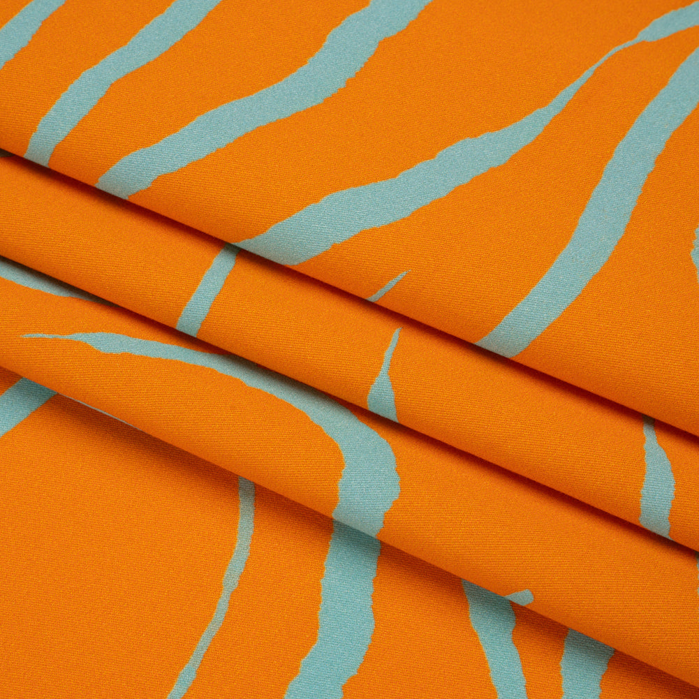 Mood Exclusive Orange Funky Feline Stretch Brushed Cotton Twill Folded Mood Exclusive Orange Funky Feline Stretch Brushed Cotton Twill Folded