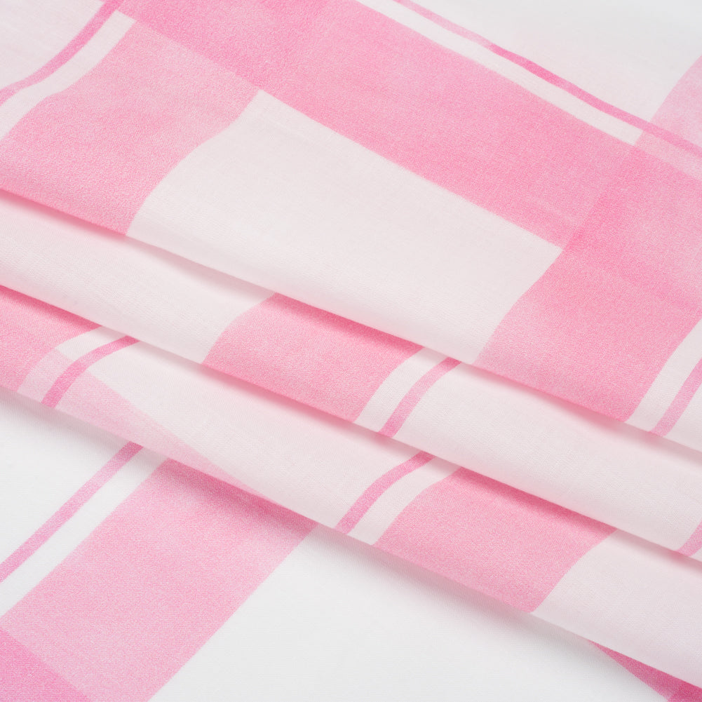 Cotton Voile Print - Pink and White Plaid - Mood Exclusive A-Tisket, A-Tasket Folded Cotton Voile Print - Pink and White Plaid - Mood Exclusive A-Tisket, A-Tasket Folded