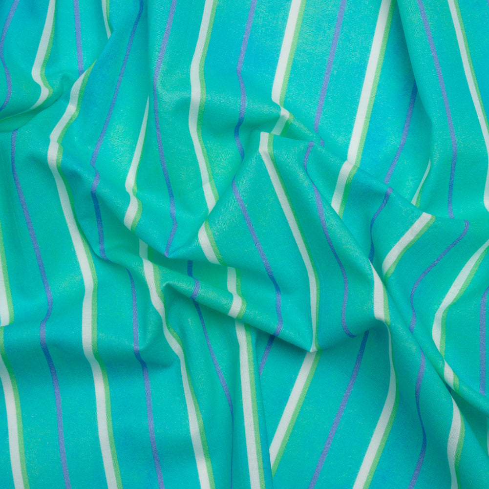 Cotton Voile Print - Turquoise Stripes - Mood Exclusive Pinstriped Party Cotton Voile Print - Turquoise Stripes - Mood Exclusive Pinstriped Party