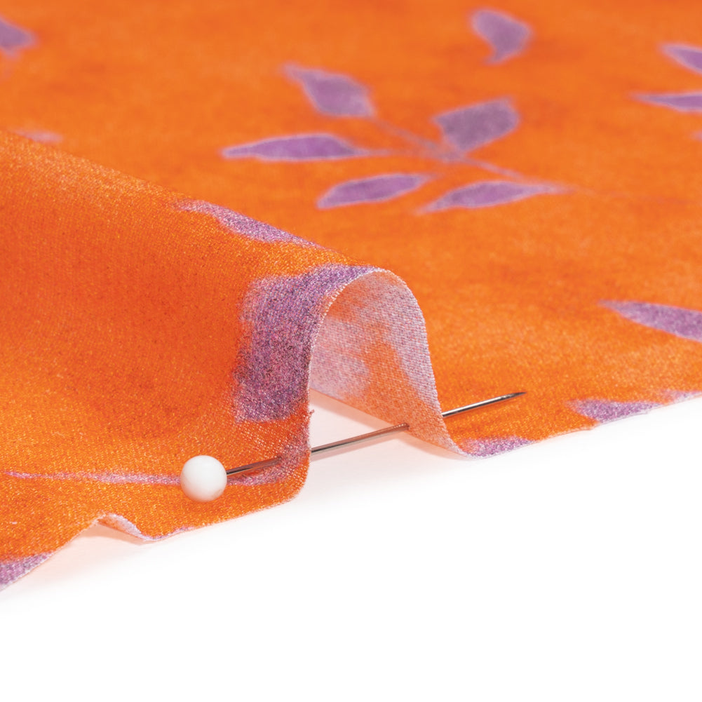 Mood Exclusive Orange and Purple Stamped on my Mind Viscose Georgette Detail Mood Exclusive Orange and Purple Stamped on my Mind Viscose Georgette Detail