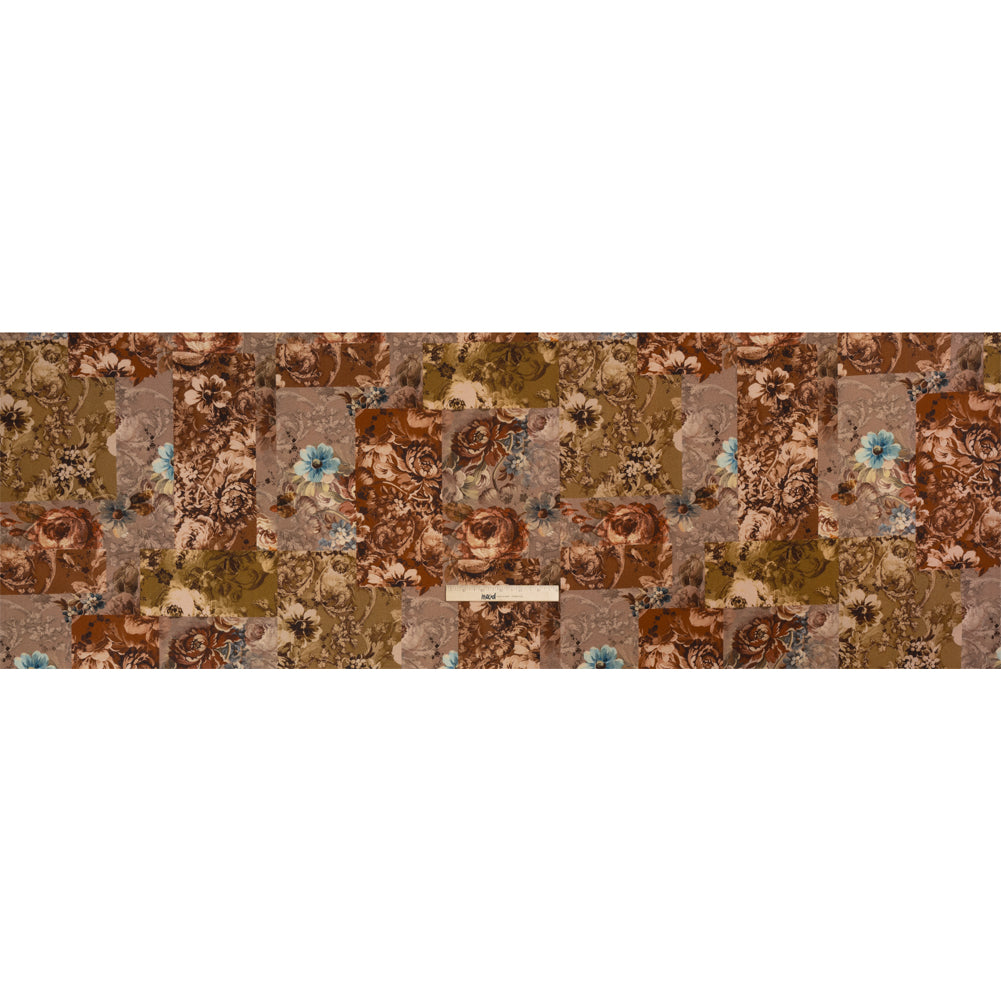Brushed Stretch Cotton Twill Print - Rust and Olive Floral Patchwork - Mood Exclusive Vintage Vignettes Full Brushed Stretch Cotton Twill Print - Rust and Olive Floral Patchwork - Mood Exclusive Vintage Vignettes Full