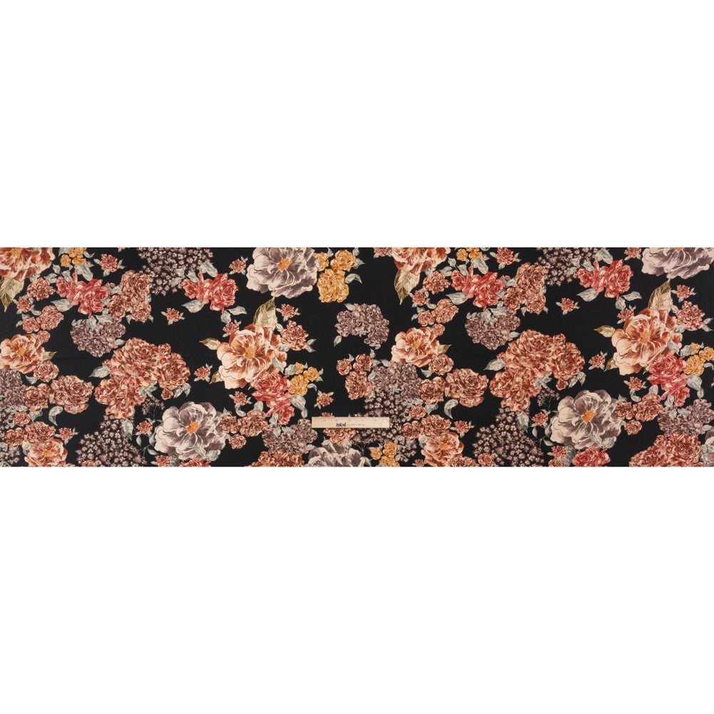 Brushed Stretch Cotton Twill Print - Black and Brown Floral - Mood Exclusive Lunchtime at Washburn Full Brushed Stretch Cotton Twill Print - Black and Brown Floral - Mood Exclusive Lunchtime at Washburn Full