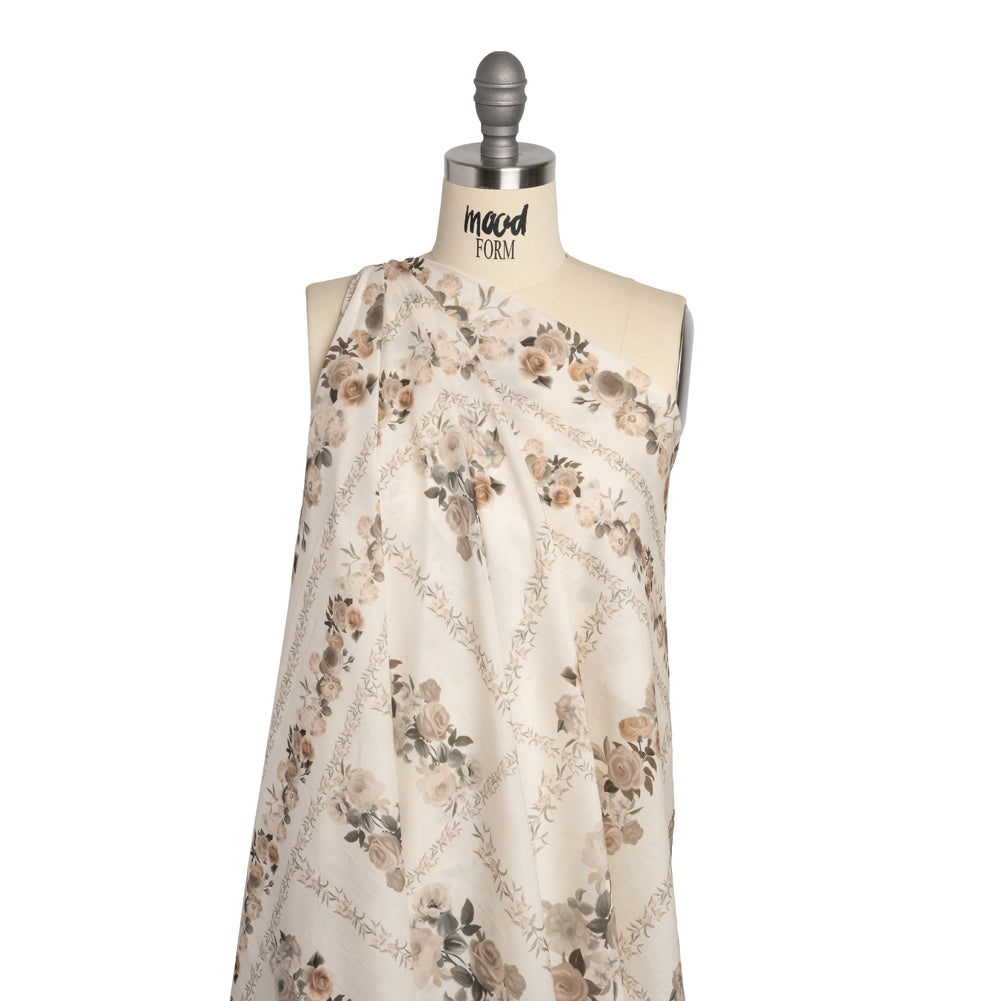 Mood Exclusive Cream Prosaic Petals Cotton Voile Panel Drape Mood Exclusive Cream Prosaic Petals Cotton Voile Panel Drape