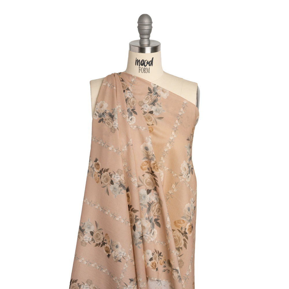 Mood Exclusive Dusty Rose Prosaic Petals Cotton Voile Panel Drape Mood Exclusive Dusty Rose Prosaic Petals Cotton Voile Panel Drape