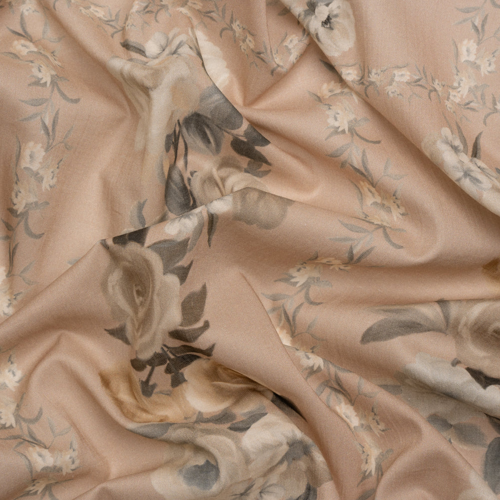 Mood Exclusive Dusty Rose Prosaic Petals Cotton Voile Panel Mood Exclusive Dusty Rose Prosaic Petals Cotton Voile Panel