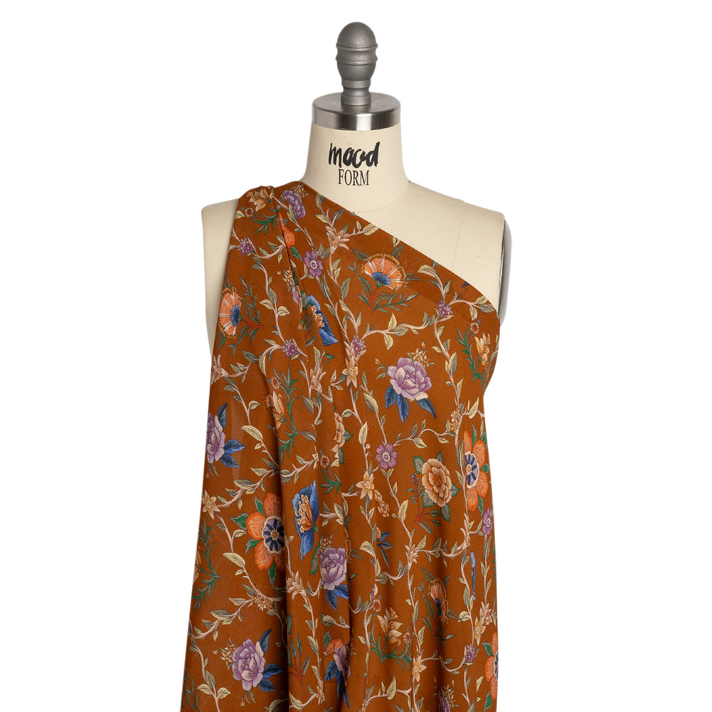 Mood Exclusive Brown Musee des Fleurs Viscose Georgette Detail Mood Exclusive Brown Musee des Fleurs Viscose Georgette Detail