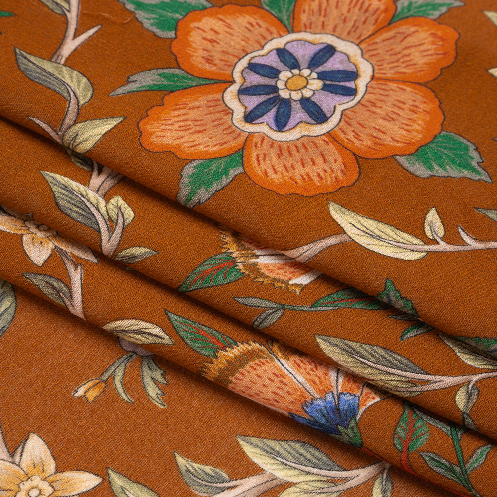 Mood Exclusive Brown Musee des Fleurs Viscose Georgette Full Mood Exclusive Brown Musee des Fleurs Viscose Georgette Full