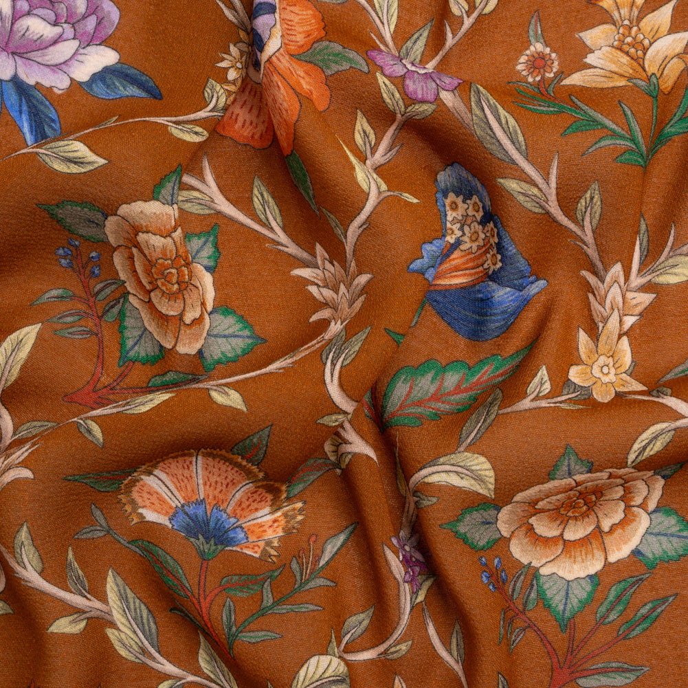 Mood Exclusive Brown Musee des Fleurs Viscose Georgette Mood Exclusive Brown Musee des Fleurs Viscose Georgette