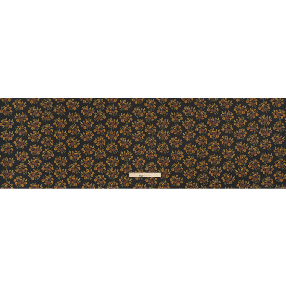 Stretch Cotton Poplin Print - Navy, Rust and Orange Floral - Mood Exclusive Amber Bunches Full Stretch Cotton Poplin Print - Navy, Rust and Orange Floral - Mood Exclusive Amber Bunches Full