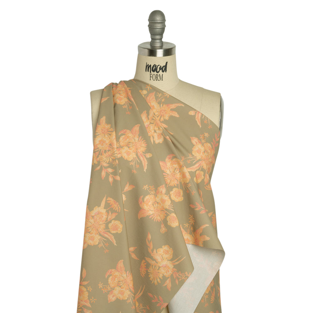 Stretch Cotton Poplin Print - Sage and Yellow Floral - Mood Exclusive Easy Eleanor Drape Stretch Cotton Poplin Print - Sage and Yellow Floral - Mood Exclusive Easy Eleanor Drape
