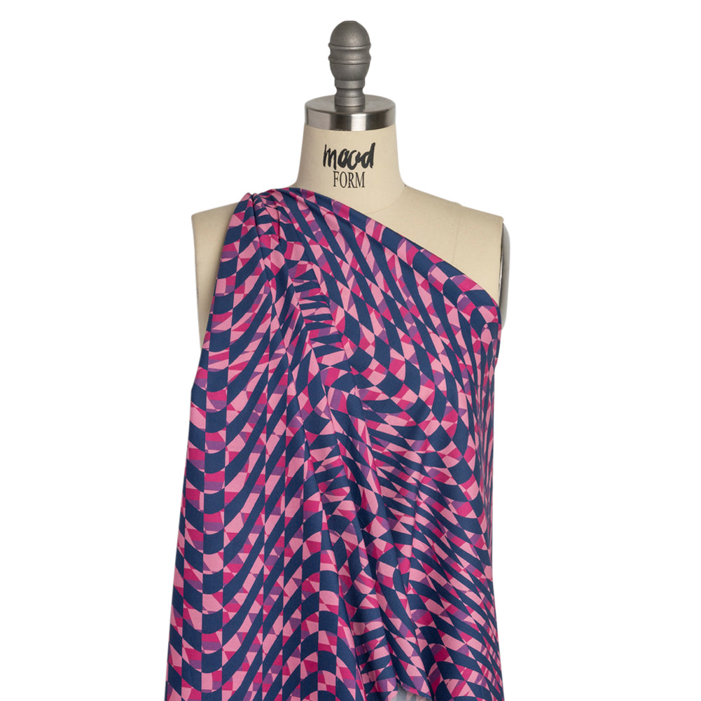 Mood Exclusive Pink Picnic Pantomime Stretch Cotton Poplin Drape Mood Exclusive Pink Picnic Pantomime Stretch Cotton Poplin Drape