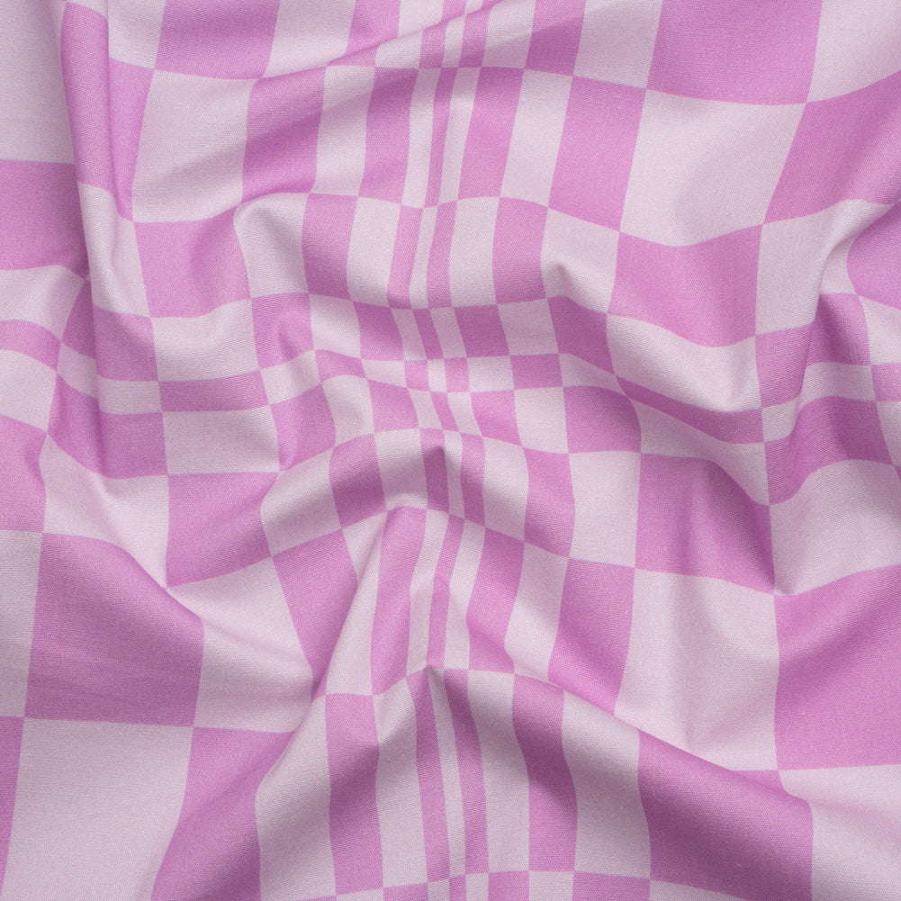 Mood Exclusive Lilac Cheeky Checkers Stretch Cotton Poplin Mood Exclusive Lilac Cheeky Checkers Stretch Cotton Poplin
