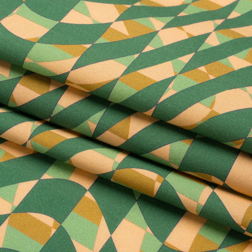 Mood Exclusive Green Picnic Pantomime Stretch Cotton Poplin Folded Mood Exclusive Green Picnic Pantomime Stretch Cotton Poplin Folded