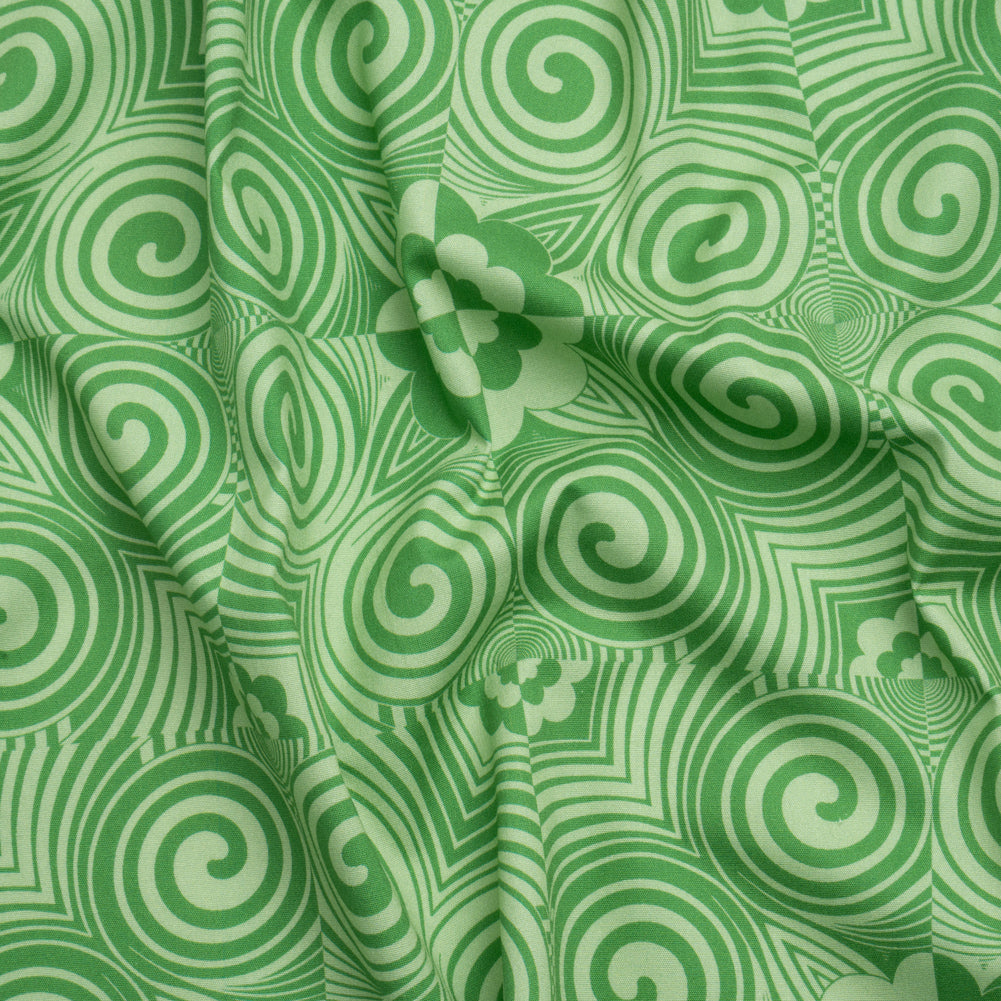 Mood Exclusive Green Artsy Aesthetic Stretch Cotton Poplin Mood Exclusive Green Artsy Aesthetic Stretch Cotton Poplin