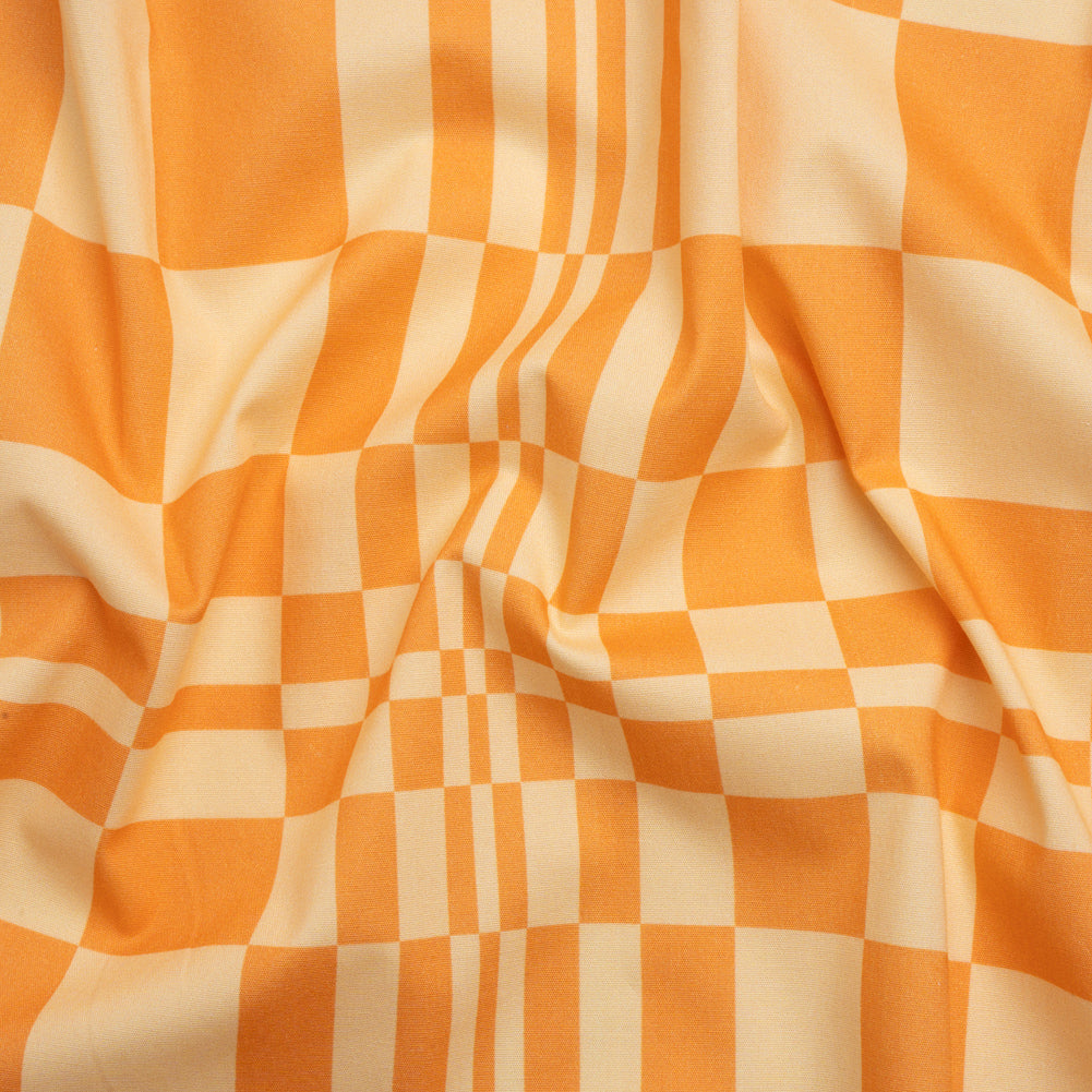 Mood Exclusive Creamsicle Cheeky Checkers Stretch Cotton Poplin Mood Exclusive Creamsicle Cheeky Checkers Stretch Cotton Poplin