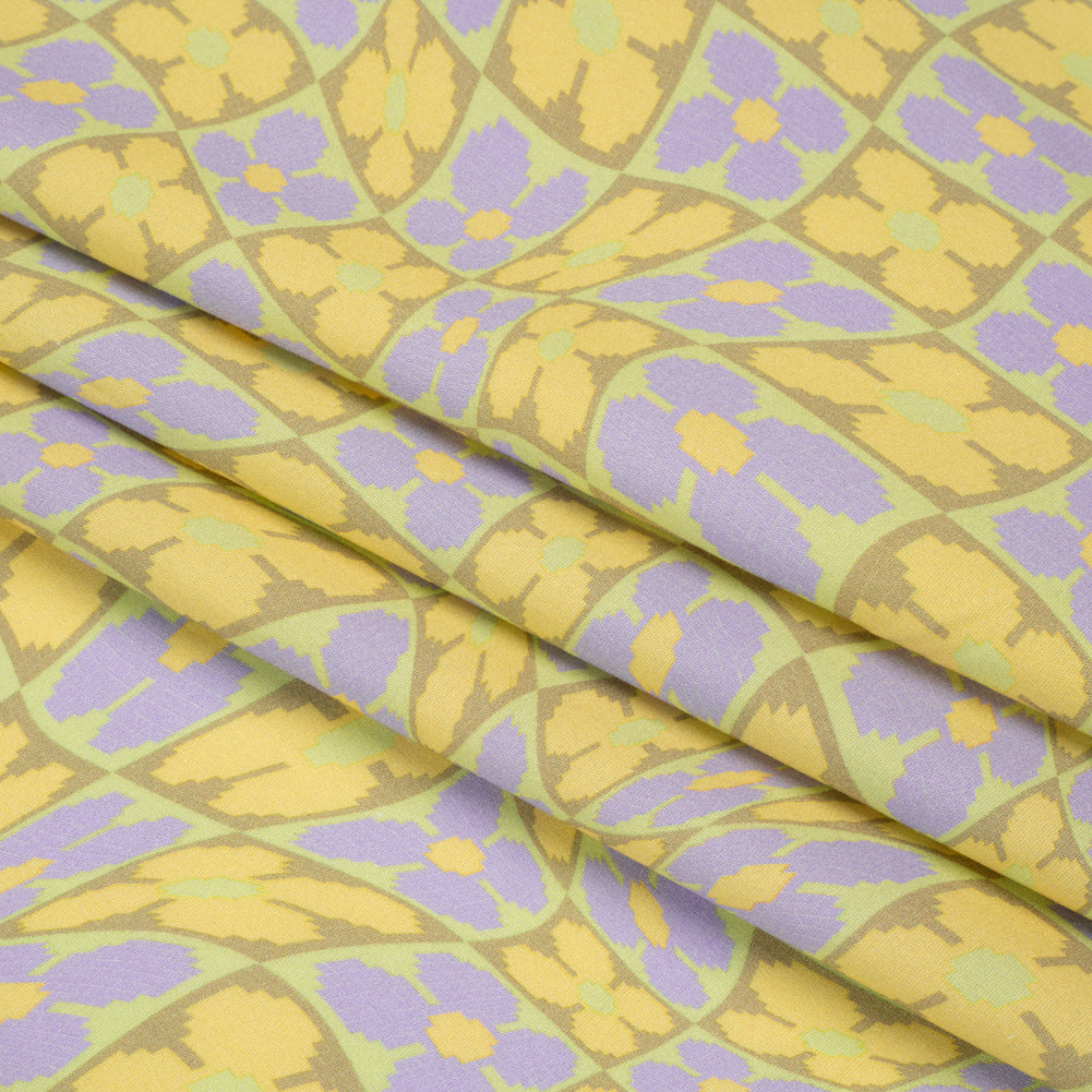 Mood Exclusive Lemon Cyber Checkers Stretch Cotton Poplin Folded Mood Exclusive Lemon Cyber Checkers Stretch Cotton Poplin Folded