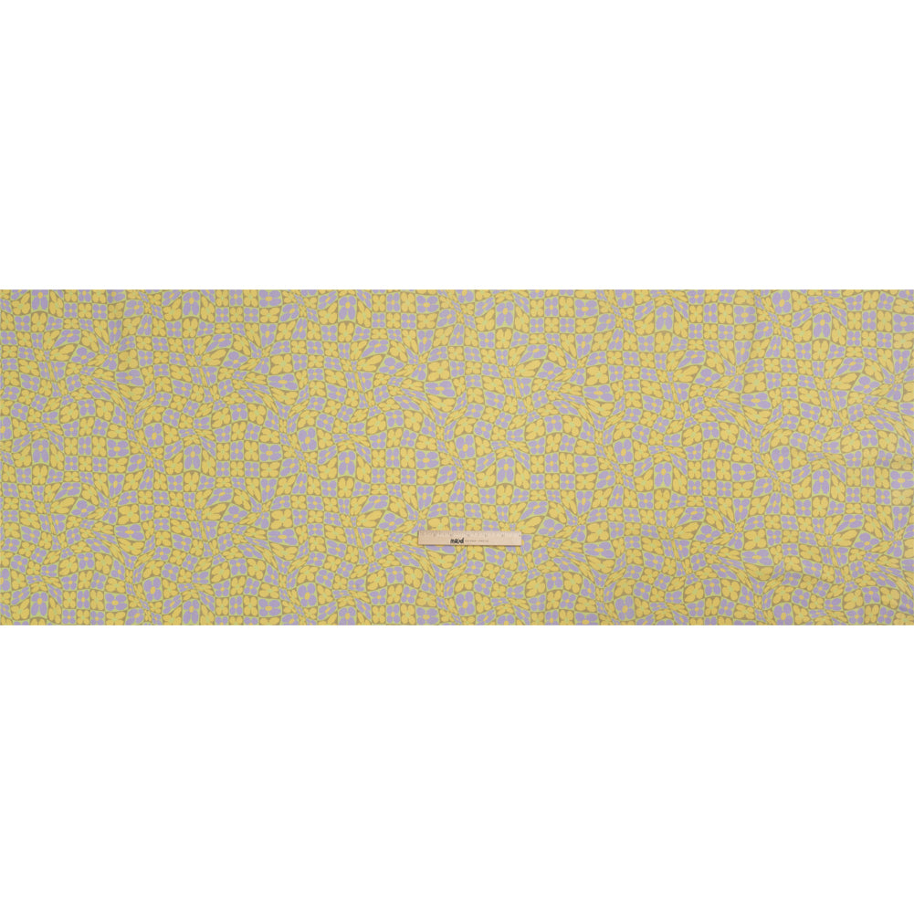 Mood Exclusive Lemon Cyber Checkers Stretch Cotton Poplin Full Mood Exclusive Lemon Cyber Checkers Stretch Cotton Poplin Full