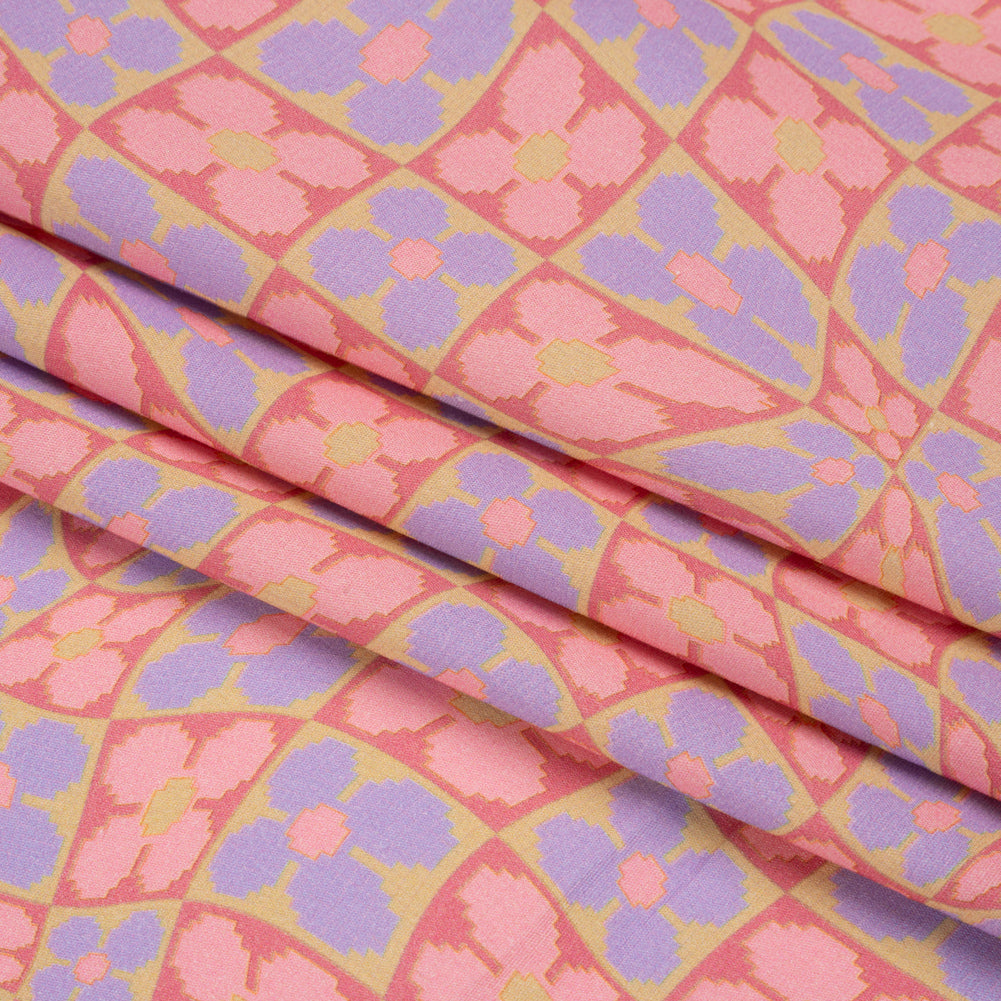 Mood Exclusive Bubblegum Cyber Checkers Stretch Cotton Poplin Folded Mood Exclusive Bubblegum Cyber Checkers Stretch Cotton Poplin Folded