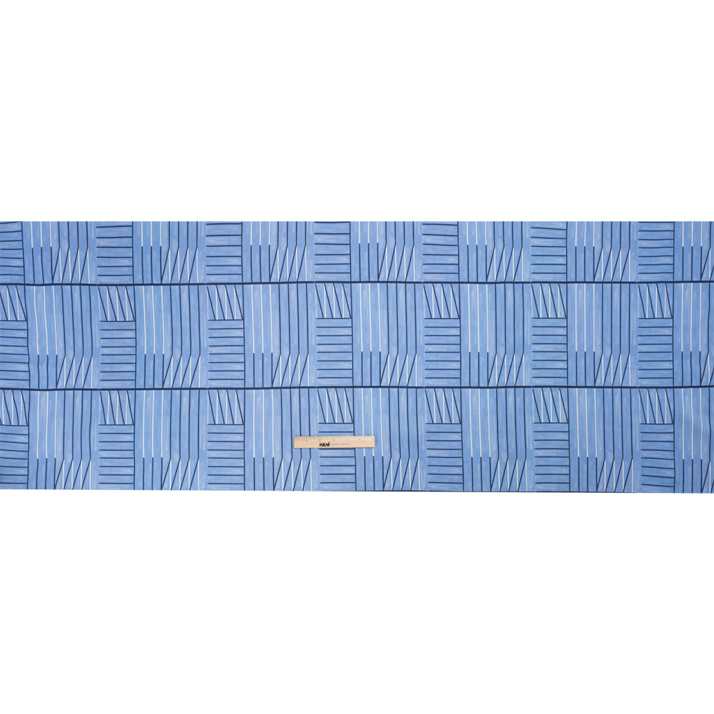 Stretch Cotton Twill Print - Blue Lines in Blocks - Mood Exclusive Structurally Sound Full Stretch Cotton Twill Print - Blue Lines in Blocks - Mood Exclusive Structurally Sound Full