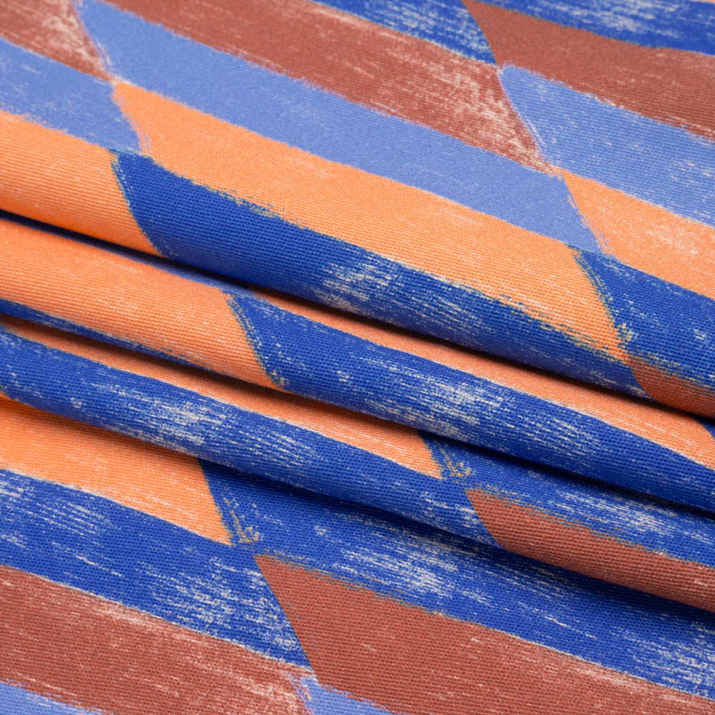 Stretch Cotton Twill Print - Blue and Orange Geometric - Mood Exclusive Checkerboard Chalk Folded Stretch Cotton Twill Print - Blue and Orange Geometric - Mood Exclusive Checkerboard Chalk Folded