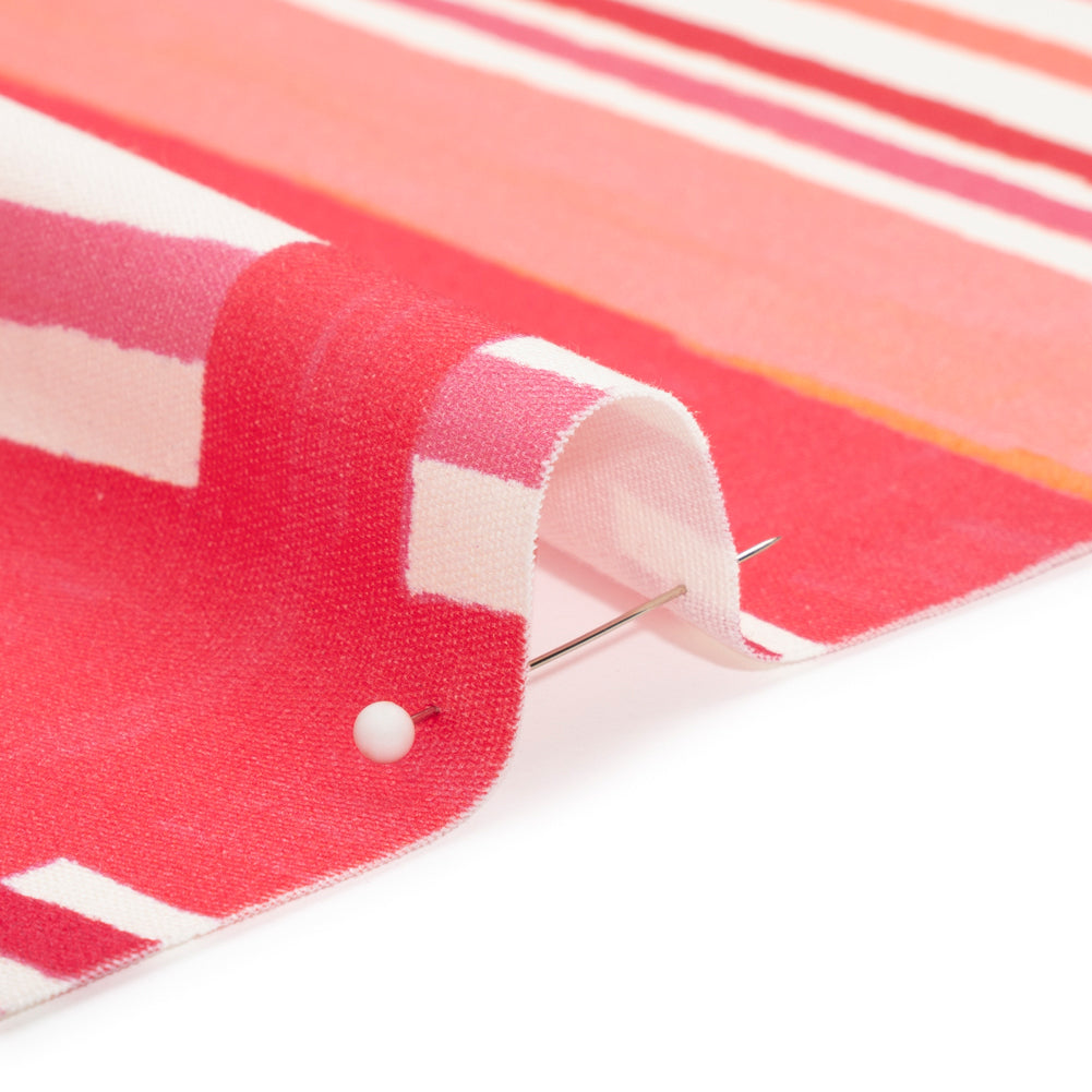 Stretch Cotton Twill Print - Pink and White Stripe Blocks - Mood Exclusive Candy Cane Window Pane Detail Stretch Cotton Twill Print - Pink and White Stripe Blocks - Mood Exclusive Candy Cane Window Pane Detail