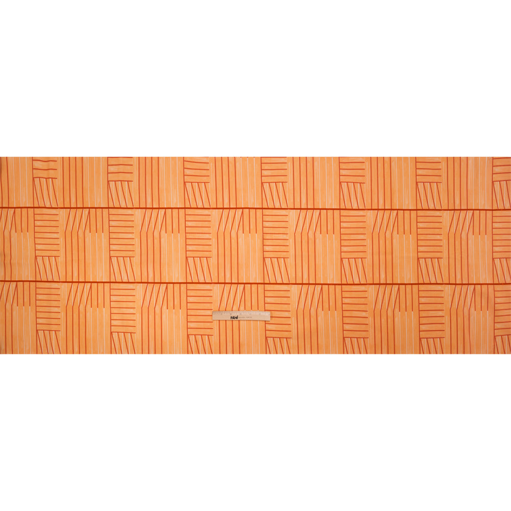 Stretch Cotton Twill Print - Orange Lines in Blocks - Mood Exclusive Structurally Sound Full Stretch Cotton Twill Print - Orange Lines in Blocks - Mood Exclusive Structurally Sound Full