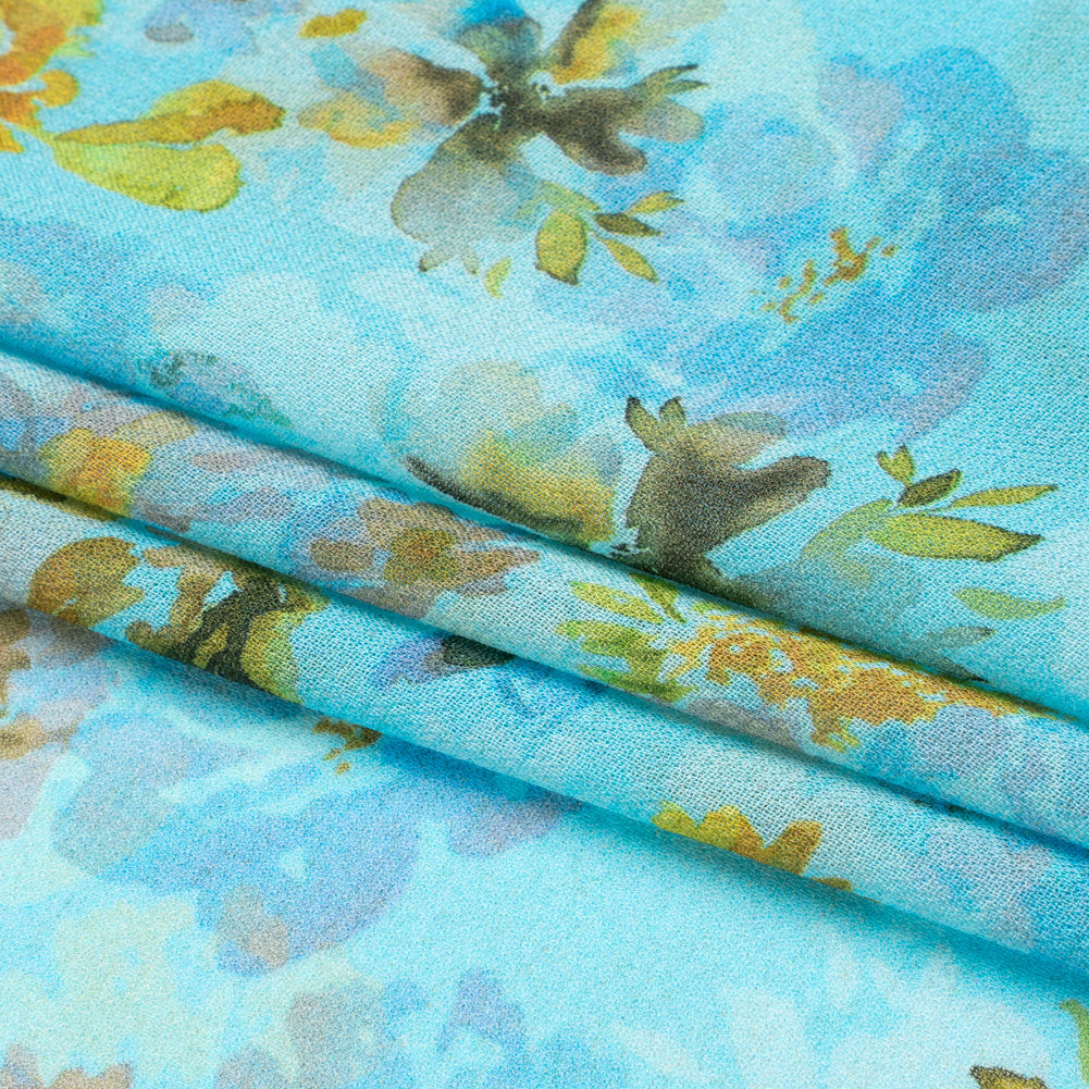 Mood Exclusive Blue Promise of Spring Viscose Georgette Full Mood Exclusive Blue Promise of Spring Viscose Georgette Full