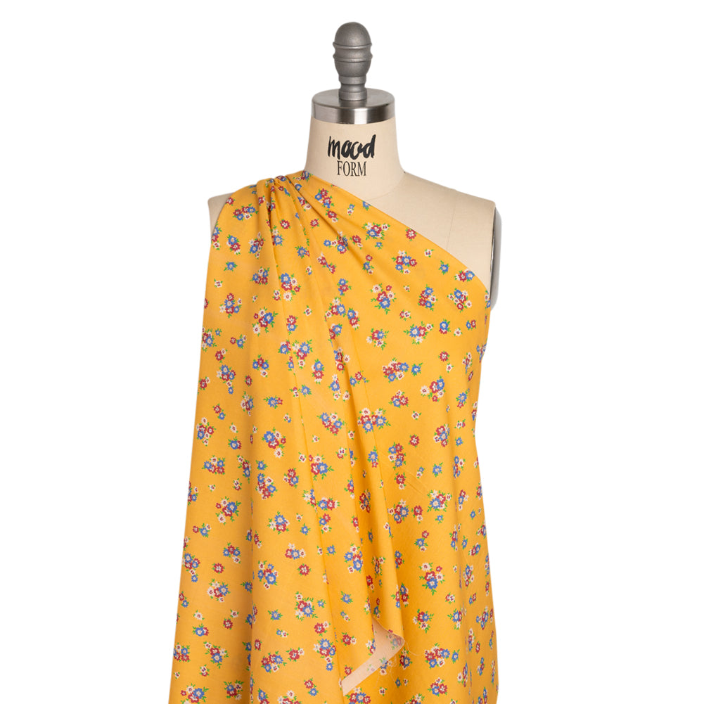 Cotton Voile Print - Yellow, Blue and Red Floral - Mood Exclusive Here We Grow Drape Cotton Voile Print - Yellow, Blue and Red Floral - Mood Exclusive Here We Grow Drape