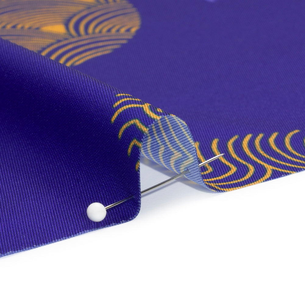 Recycled Polyester Twill Print - Blue and Yellow Tigers and Circles - Mood Exclusive Last Known Survivor Detail Recycled Polyester Twill Print - Blue and Yellow Tigers and Circles - Mood Exclusive Last Known Survivor Detail