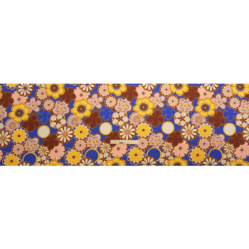 Recycled Polyester Twill Print - Yellow, Blue and Brown Floral - Mood Exclusive Confectioner's Crocus Full Recycled Polyester Twill Print - Yellow, Blue and Brown Floral - Mood Exclusive Confectioner's Crocus Full