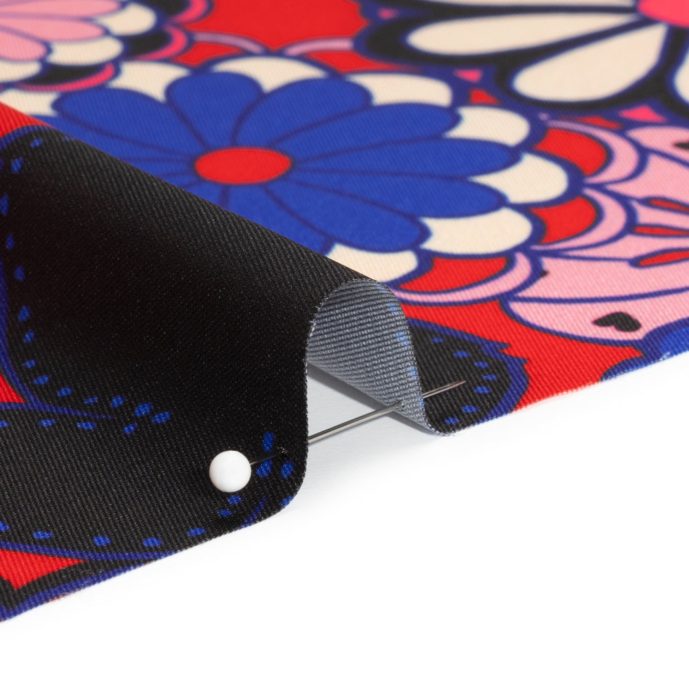 Recycled Polyester Twill Print - Red, Pink and Blue Floral - Mood Exclusive Confectioner's Crocus Detail Recycled Polyester Twill Print - Red, Pink and Blue Floral - Mood Exclusive Confectioner's Crocus Detail