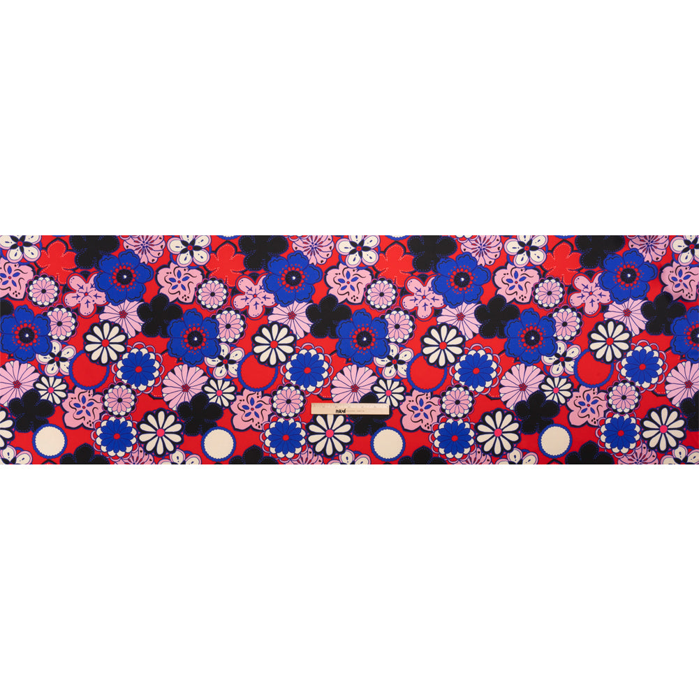 Recycled Polyester Twill Print - Red, Pink and Blue Floral - Mood Exclusive Confectioner's Crocus Full Recycled Polyester Twill Print - Red, Pink and Blue Floral - Mood Exclusive Confectioner's Crocus Full