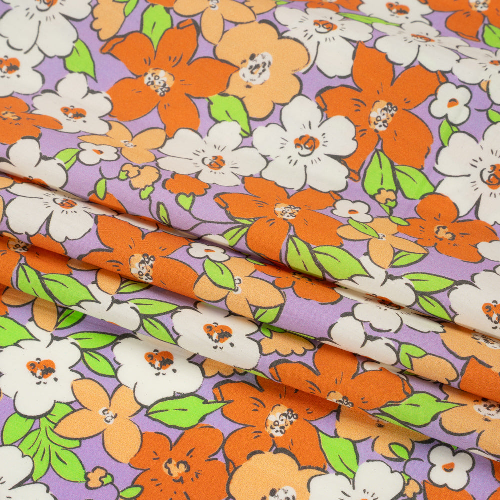 Mood Exclusive Lavender Clementine Fields Cotton Poplin Folded Mood Exclusive Lavender Clementine Fields Cotton Poplin Folded