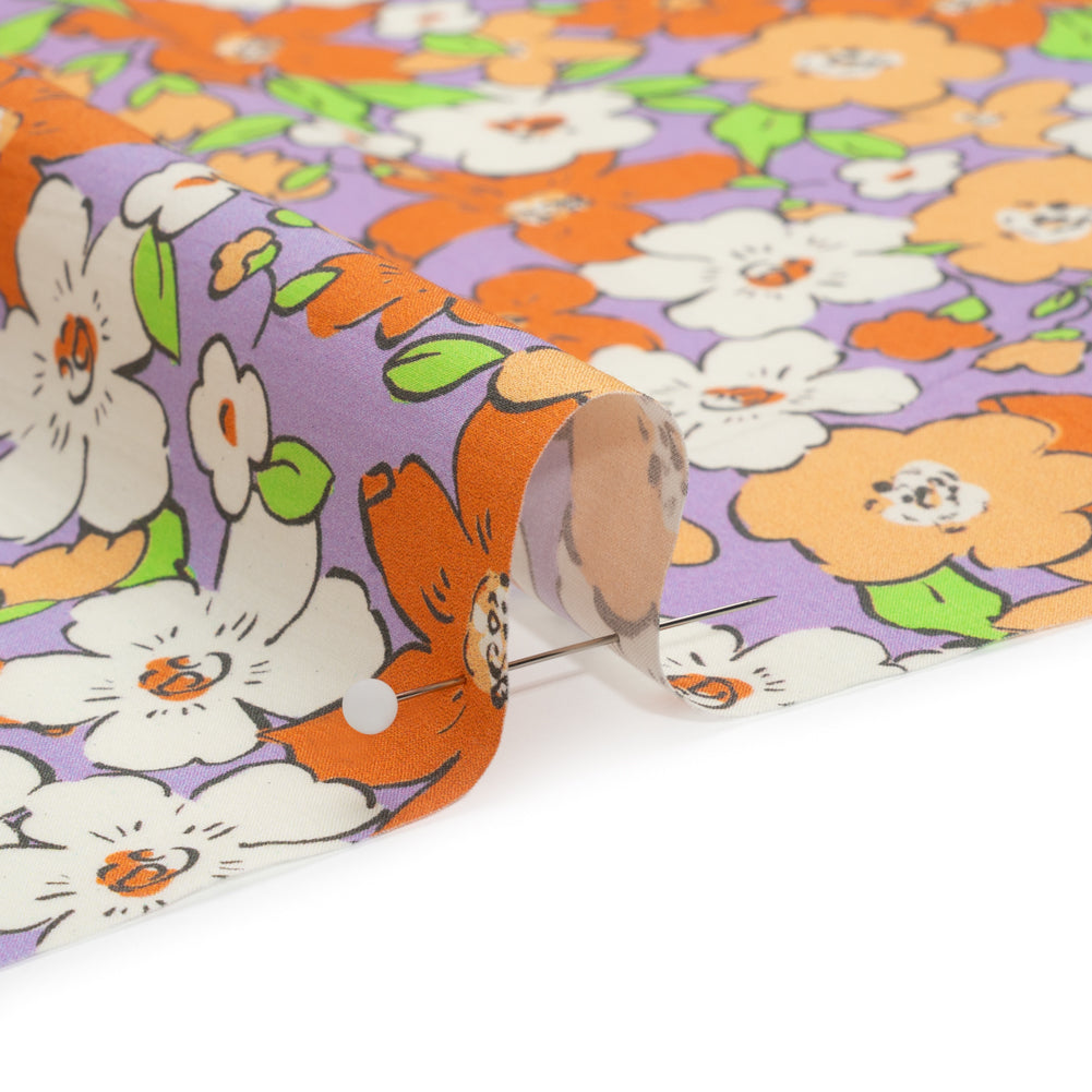 Mood Exclusive Lavender Clementine Fields Cotton Poplin Detail Mood Exclusive Lavender Clementine Fields Cotton Poplin Detail