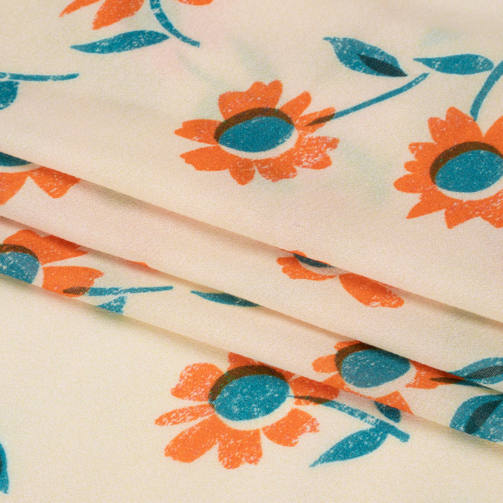 Mood Exclusive Cream Dear Dahlia Viscose Georgette Full Mood Exclusive Cream Dear Dahlia Viscose Georgette Full