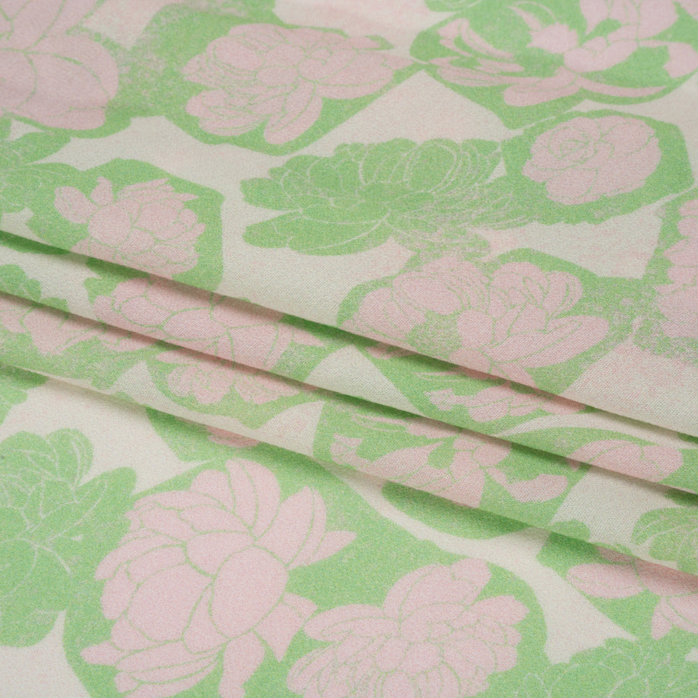 Mood Exclusive Lime Flowering Floor Viscose Georgette Full Mood Exclusive Lime Flowering Floor Viscose Georgette Full