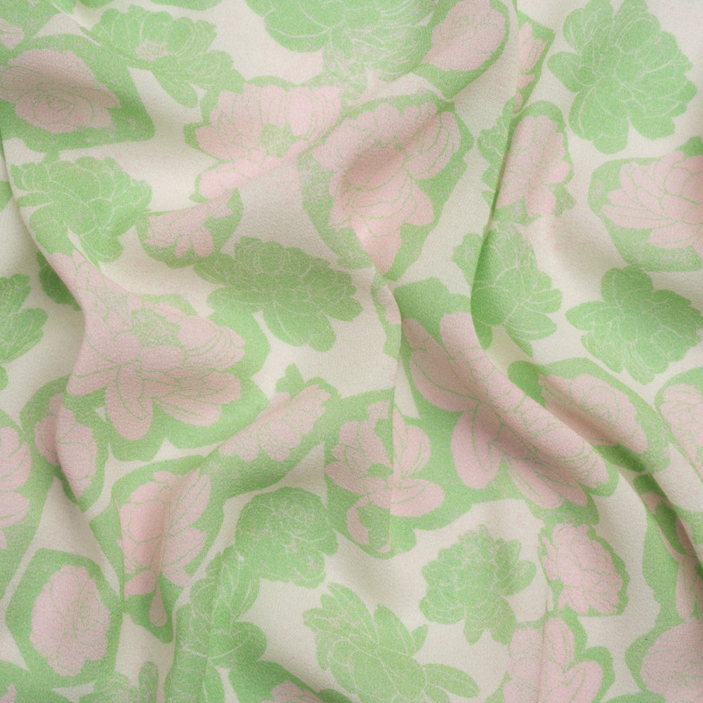 Mood Exclusive Lime Flowering Floor Viscose Georgette Mood Exclusive Lime Flowering Floor Viscose Georgette