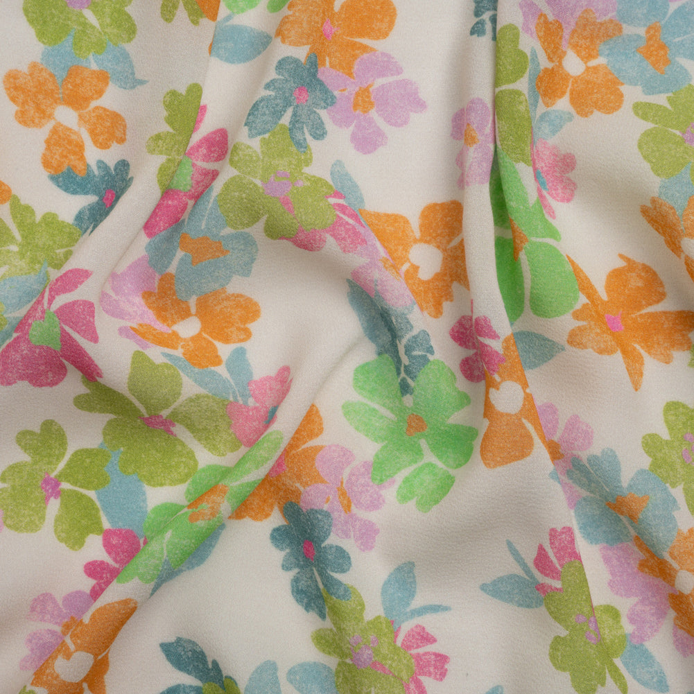 Mood Exclusive White Flirt with Flowers Viscose Georgette Mood Exclusive White Flirt with Flowers Viscose Georgette