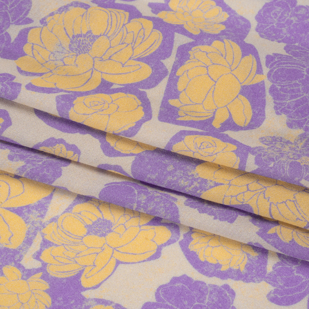 Mood Exclusive Lavender Flowering Floor Viscose Georgette Full Mood Exclusive Lavender Flowering Floor Viscose Georgette Full